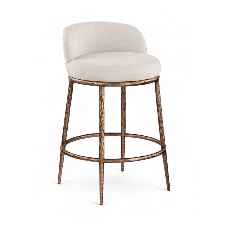 Tabouret de comptoir Ferro Hessle, Siège beige / structure bronze