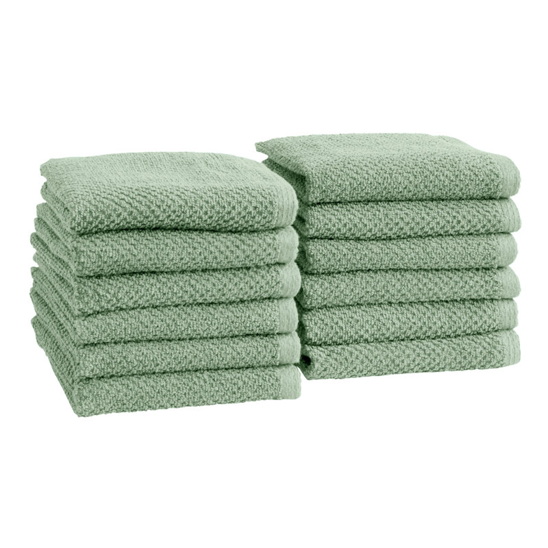 Drap de bain 100% coton texturé, Bleu minéral, Gant de toilette - paquet de 12