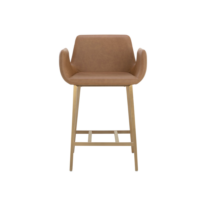 Tabouret de comptoir Lucano - Cognac Milliken, Tabouret de comptoir (siège d'une hauteur de 26 p, Cognac