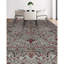 Tapis oriental gris / rouge en laine noué à la main Maharaja