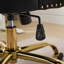 Chaise de bureau moderne rembourrée et capitonnée à boutons avec base en métal-318416934