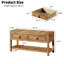 Reclaimed Solid Wood Storage Bench with Storage Drawers Shelf-933799173
