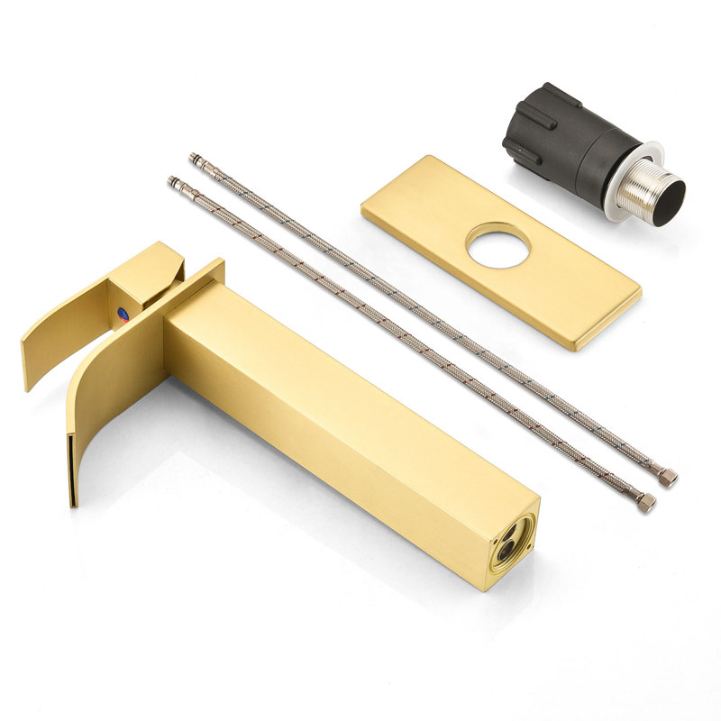 Single Hole Bathroom Faucet, Brushed Gold
