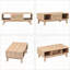 Table basse Mid-Century carrée avec tiroir en rotin et pieds en bois massif-527469968