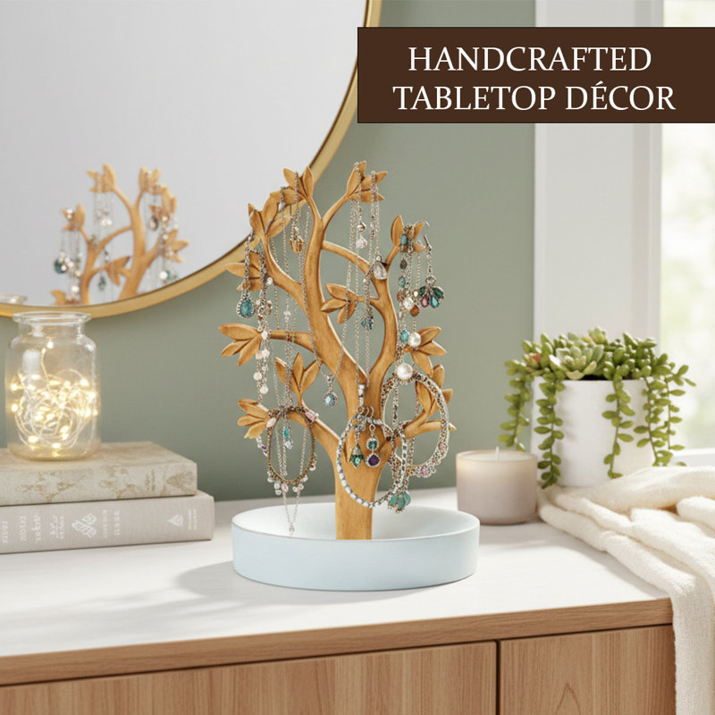 Handcrafted Solid Wood Tree Jewelry Organizer – Christmas Decor & Mother’s Day Gift for Mom