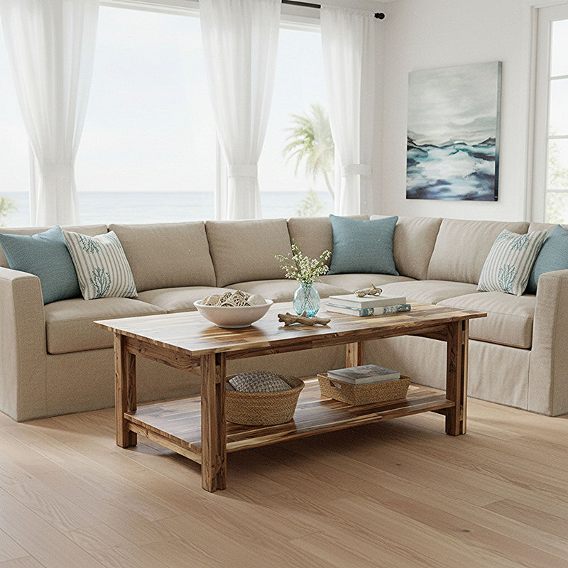 Damius Solid Wood Coffee Table, Natural