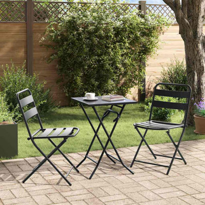 Vidaxl Bistro Set Folding 3 Pcs Steel