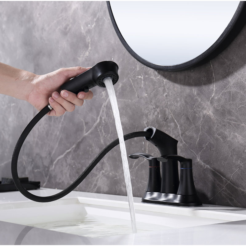 Robinet de salle de bain à centre, Noir mat
