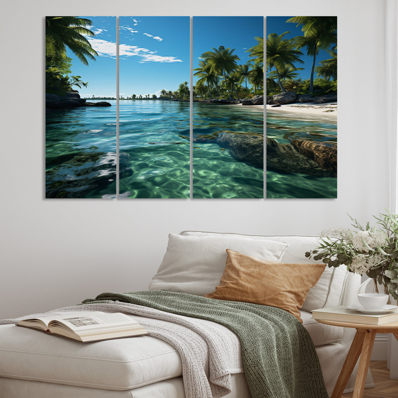 «USA Florida Keys Escape Tropical Water On Canvas», reproduction de 4 pièces
