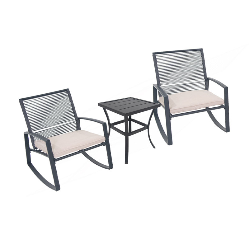 Ensemble de conversation bistro en métal pour 2 personnes, Beige