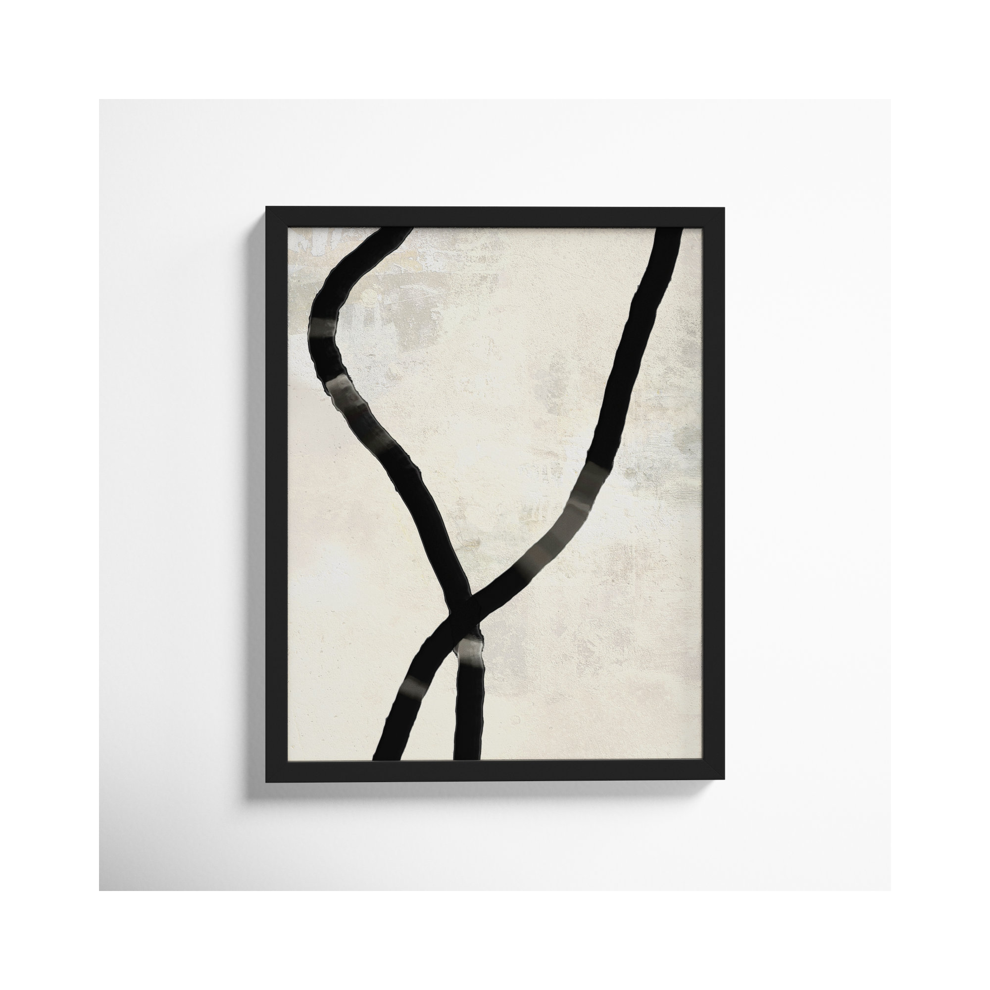 Black Rope 5 by Jacques Pilon, Black, 25" H x 20" W x 1.25" D