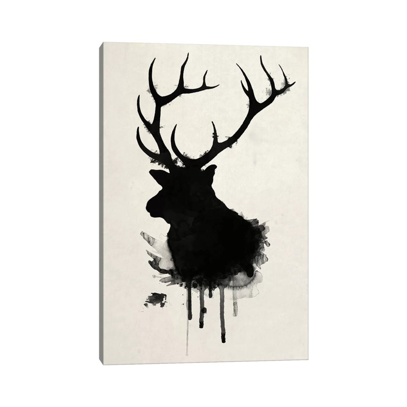 Elk 1 Piece Wrapped Canvas Painting, 20.32 cm H x 30.48 cm W