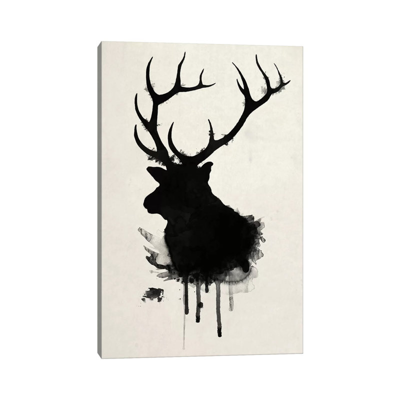 Elk by Nicklas Gustafsson - Wrapped Canvas Painting, 20.32 cm H x 30.48 cm W