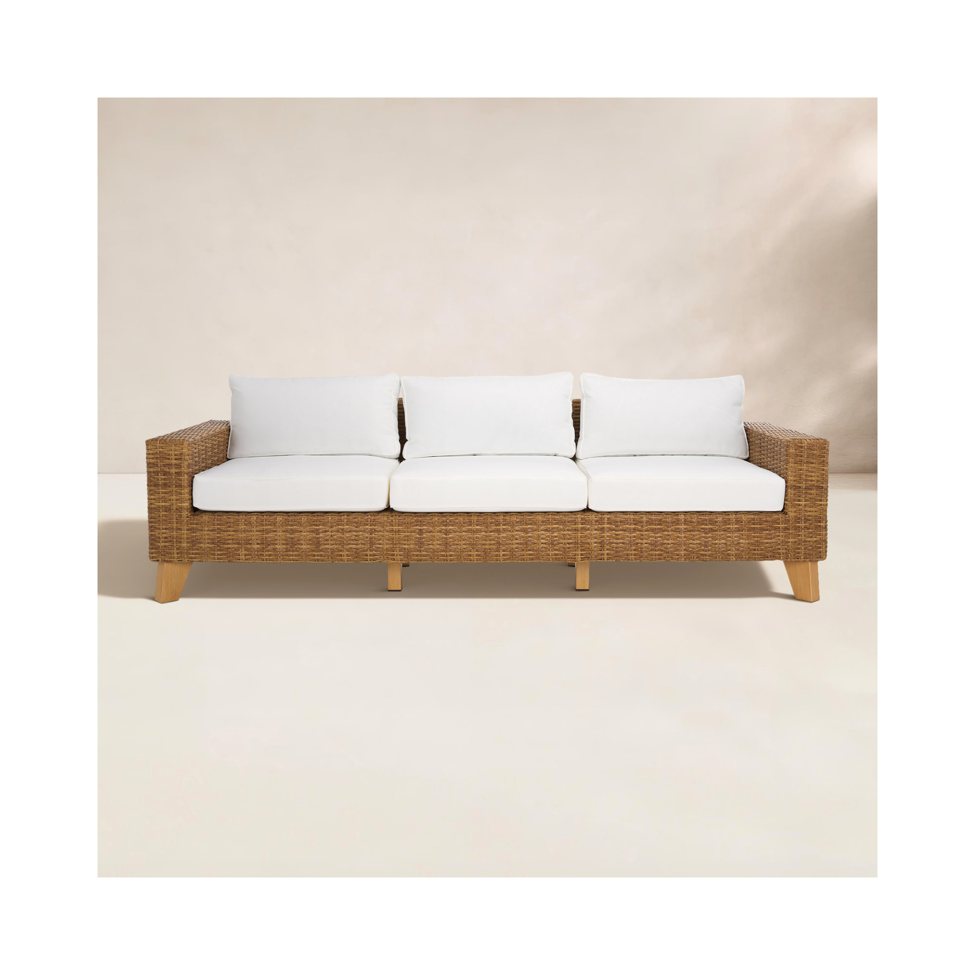 Swifton 94.5" Wicker Sofa, Natural