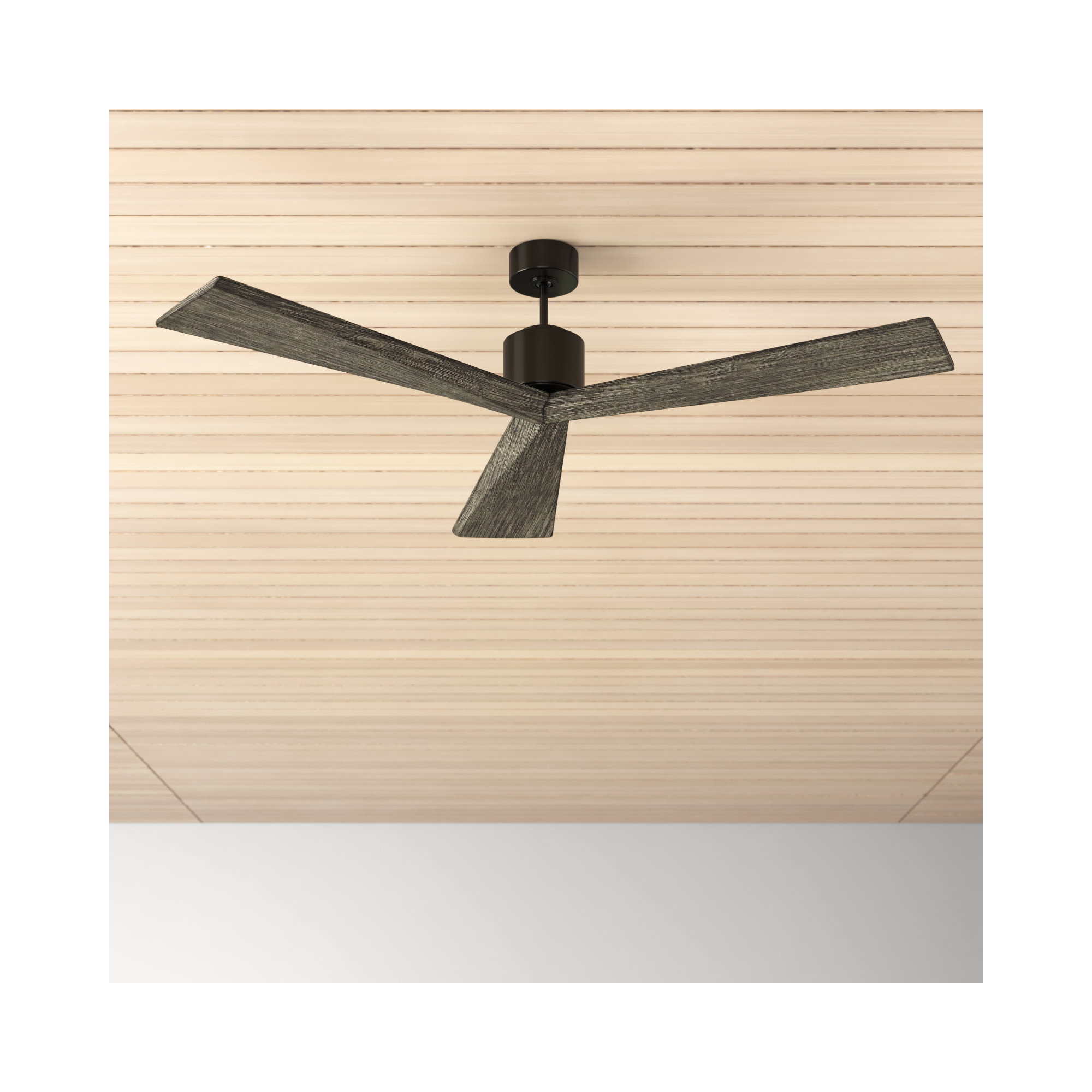 Mirage 60'' 3 Blade Ceiling Fan, Aged Pewter/Light Gray Weathered Oak, 52"