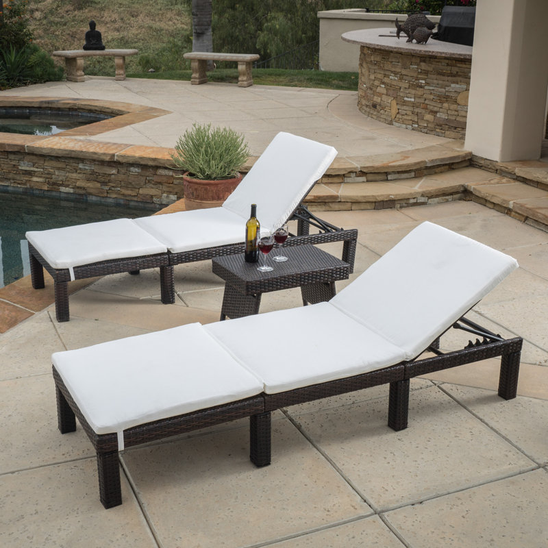Chaise longue inclinable avec coussin Jarrah
