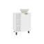 Meuble-lavabo à vasque flottante Allegra, portes doubles et tablette de rangement, blanc-376731849