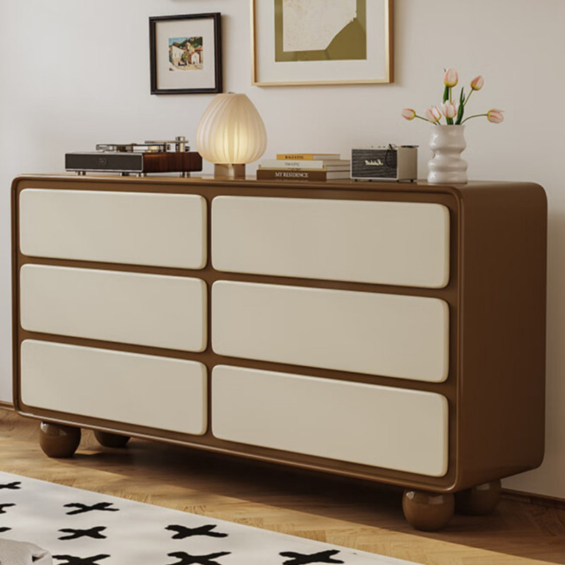 Buffet rétro français et à la mode, H 30,71 po x l 55,12 po x P 15,75 po, Brun / Beige