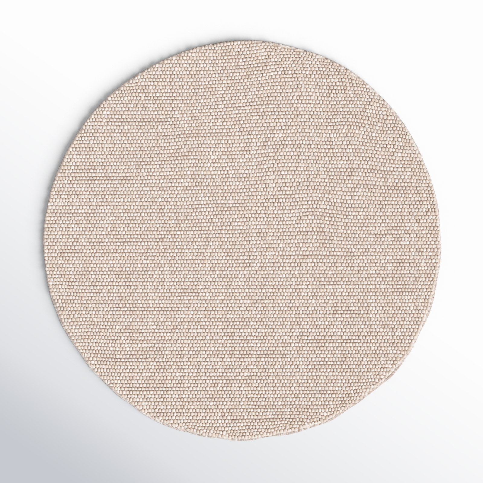 Elle Handmade Beige Rug, Round 8'
