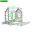 Structure de lit House avec lit gigogne coulissant, tablettes de rangement et lumière DEL-1257156465-1257156468