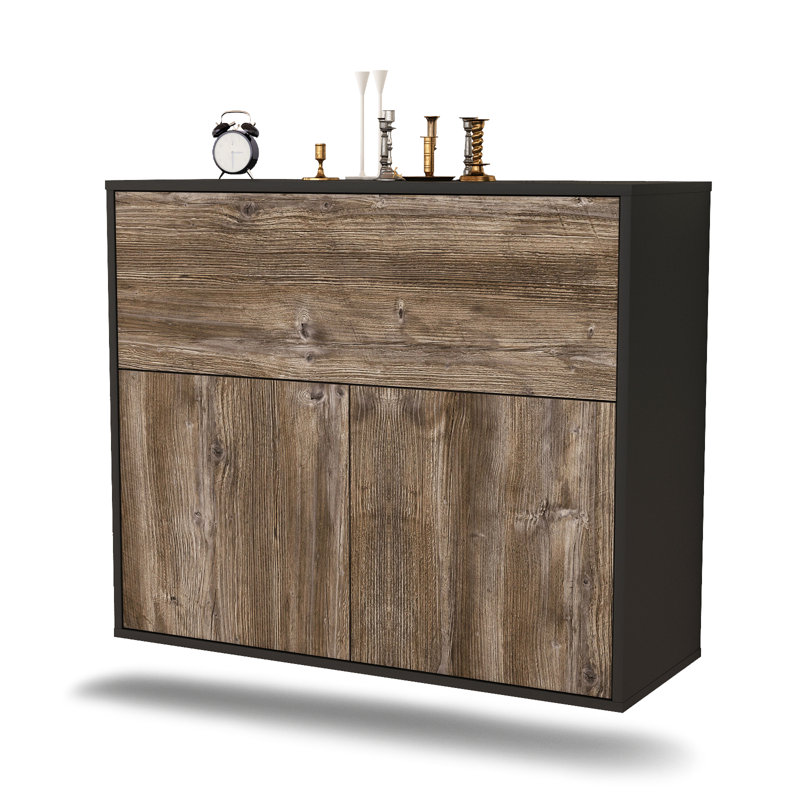 Schutte 92cm Sideboard, Anthracite/Drift Wood
