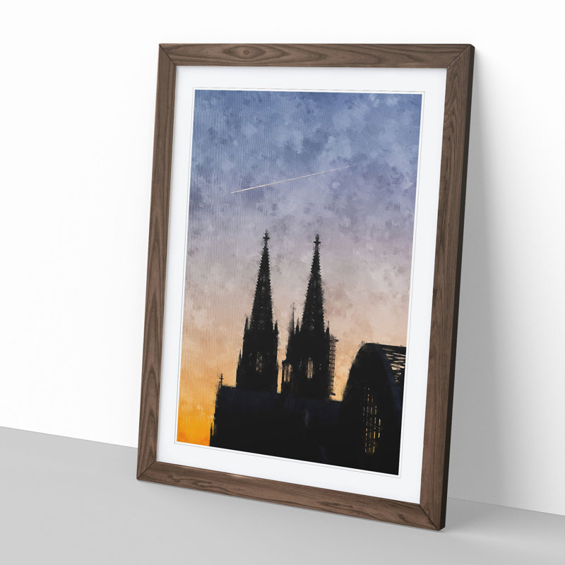 The Cologne Cathedral Vol.2 - Picture Frame Graphic Art, Walnut Framed, 48cm H x 36cm W x 2cm D