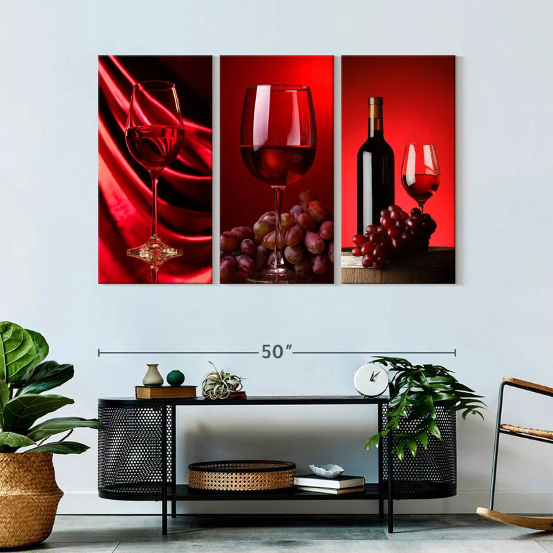 «Sparkling Red Wine», reproduction d'art sur toile, H 32 po x l 50 po x P 1,25 po