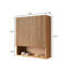 Armoire de salle de bain murale rayée 26 po avec portes à fermeture en douceur, tablette réglable et rangement ouvert - finition grain de bois naturel