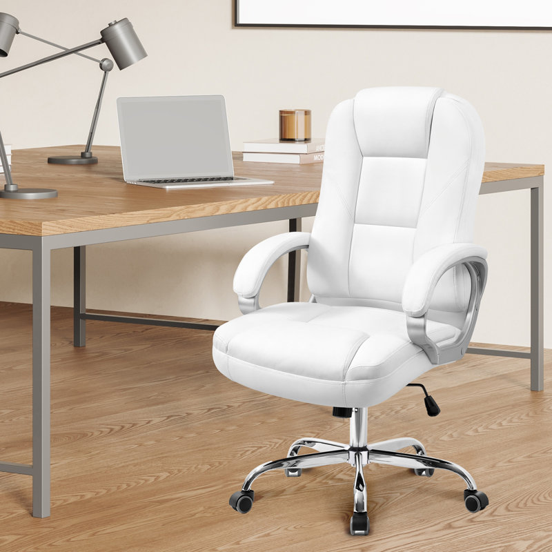 Nickoli Heavy Duty Design High Back Ergonomic Executive Office Chair, White