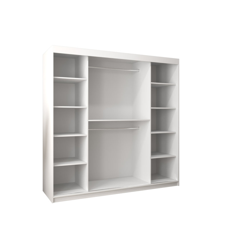 Ballycastle Manufactured Wood Wardrobe, 200cm H x 62cm D, Black/White