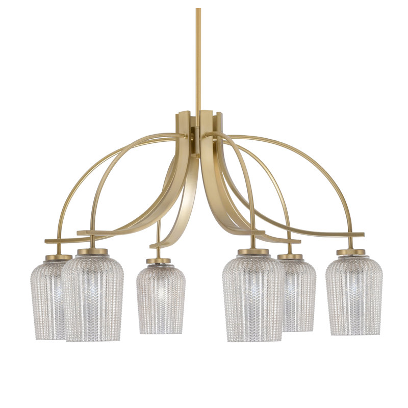 Lustre Cavella, Laiton New Age, H 19 po x l 29,25 po x P 29,25 po, 6