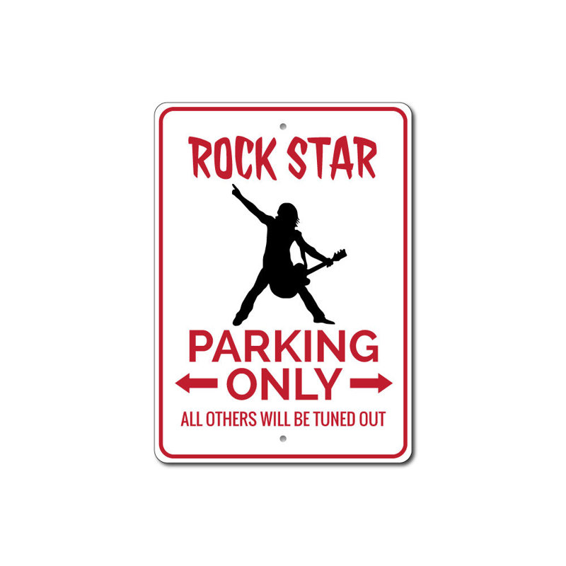 Enseigne de stationnement Rock Star, H 10 po x l 14 po x P 0,04 po