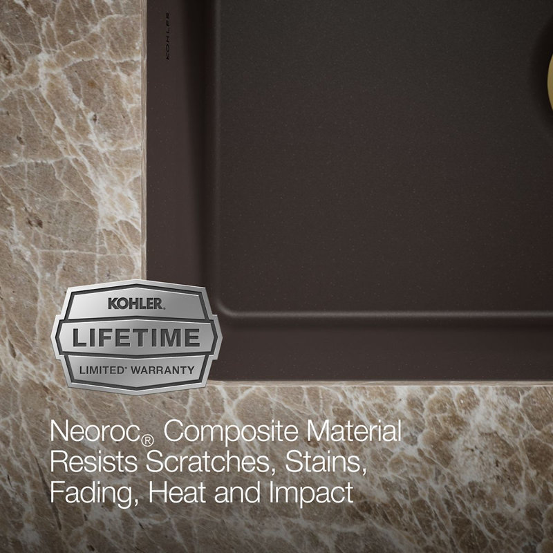 Cairn® 34" L x 18" W Double Basin Undermount with Accessories, Matte Brown