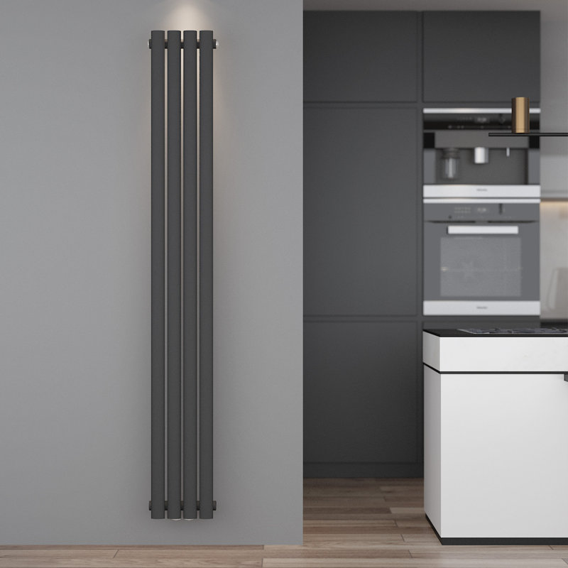 Roxanna Vertical Oval Panel Radiators, Black