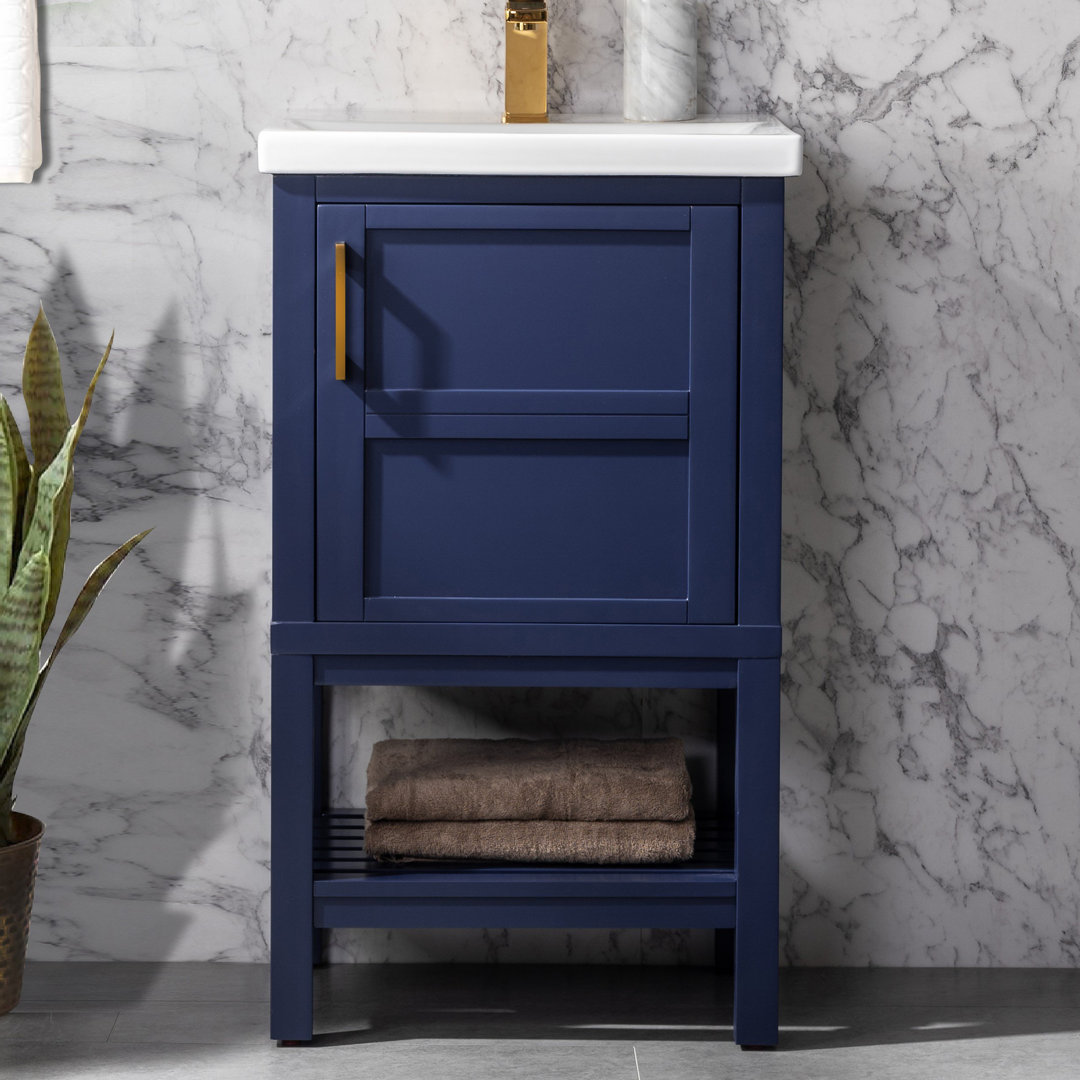 Darion 20" Single Bathroom Vanity with Ceramic Top Everly Quinn Base 