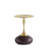 Patchin Modern End Table with Stainless Steel Top in Brown and Gold
