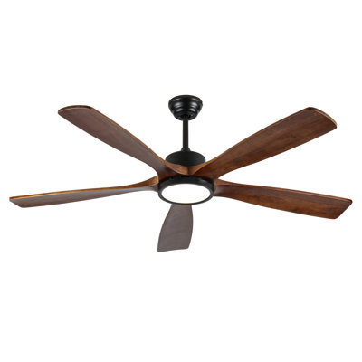 60-Inch Solid Wood Ceiling Fan with Light