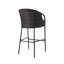 Ensemble de 2 tabourets de bar d'extérieur en rotin de polyéthylène avec coussins imperméables 31 po