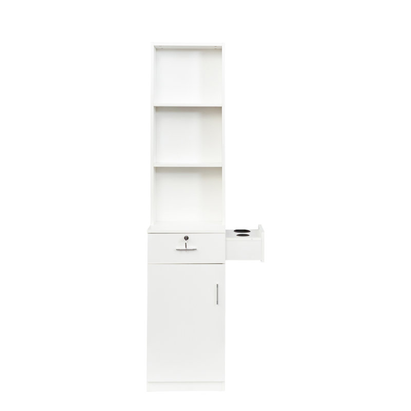 Bureau moderne avec coiffeuse avec rangement spacieux et design fonctionnel, Blanc