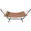Striped Macrame Quilted Two Person Double Hammock With Pillow - 9' X 55" - Multicolor