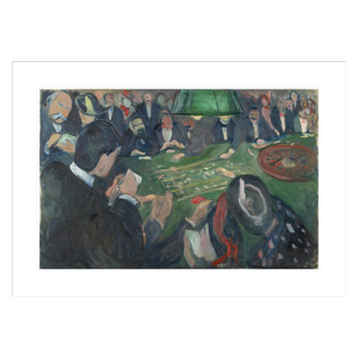 «At the ROULETTE Table in Monte Carlo» par Edvard Munch, impression giclée sur cadre