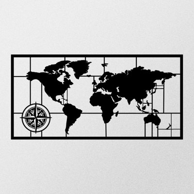 Décoration murale élégante en métal, 100% métal (épaisseur: 0,05 pouce), finition noire, 47,6 x 23,6 pouces | Idéal pour la maison, le bureau ou le studio | Accessoire décoratif durable et accrocheur pour tout espace