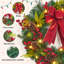Couronne de Noël 24 po pré-éclairée avec 20 modes d'éclairage, ornements brillants et ruban, couronne de Noël artificielle illuminée
