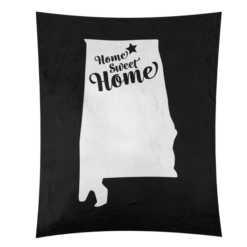 Tapisserie Home Sweet Huntsville, H 104 po x l 88 po, Noir