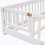 Lit plateforme double pleine grandeur avec clôture et porte, blanc-593278334