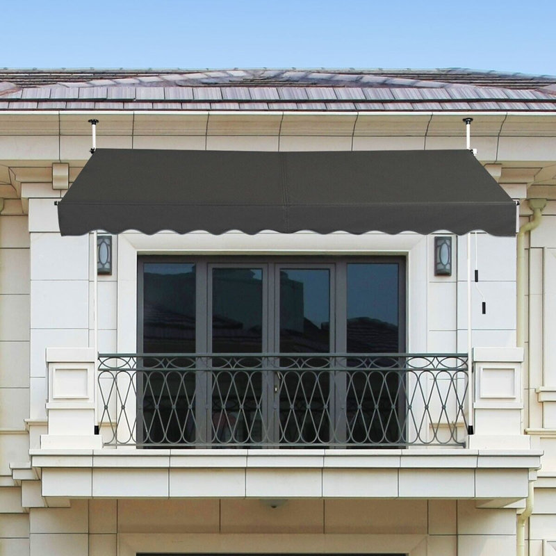 17 Stories 300cm W x 120cm D Damask Fabric Cover Retractable Patio Awning