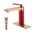 Robinet de lavabo de salle de bain monocorps moderne à poignée simple Weshi en or rose brossé, laiton massif sans plomb avec bonde escamotable et ensemble de bonde