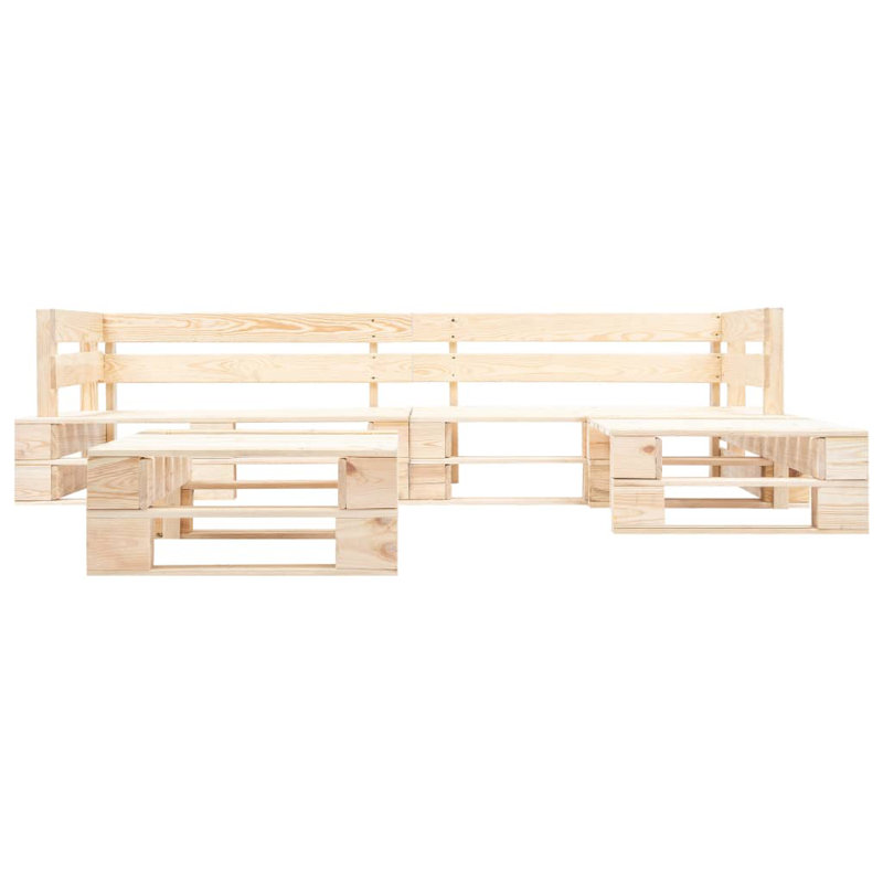 Faolan Pallet 6 Seater Conversation Set, Natural Wood