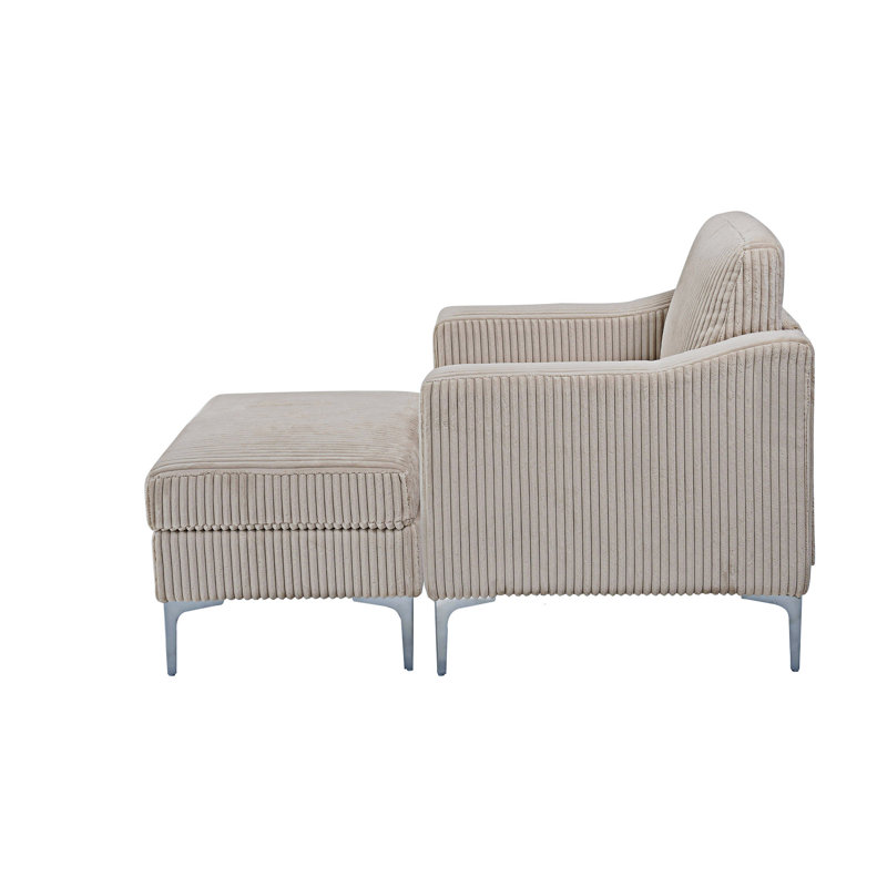 Upholstered Sofa With Ottoman