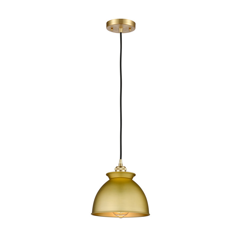 Luminaire suspendu 1 lumière, H 130 po x l 8,13 po x P 8,13 po, Or satiné, Or satiné